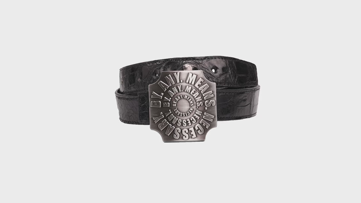 Black Crocodile Leather Strap